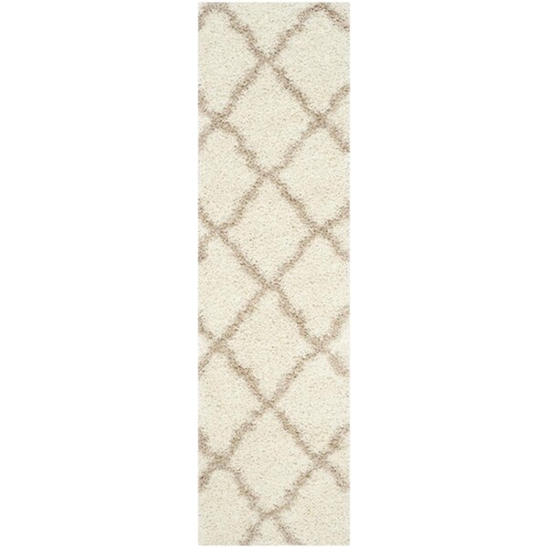 Safavieh Dallas Shag Runner Rug, Ivory and Beige - 2 ft. 3 in. x 10 ft. - SGD257B-210