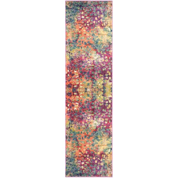 Safavieh 2 ft.3 in. x 18 ft. Monaco Power Loomed Runner RugPink & Multicolor - MNC225D-218