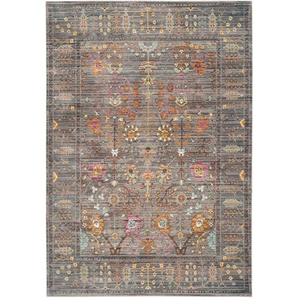 Safavieh Valencia Runner Area Rug, Grey and Multi Color- 2 ft.-3 in. x 12 ft. - VAL108C-212