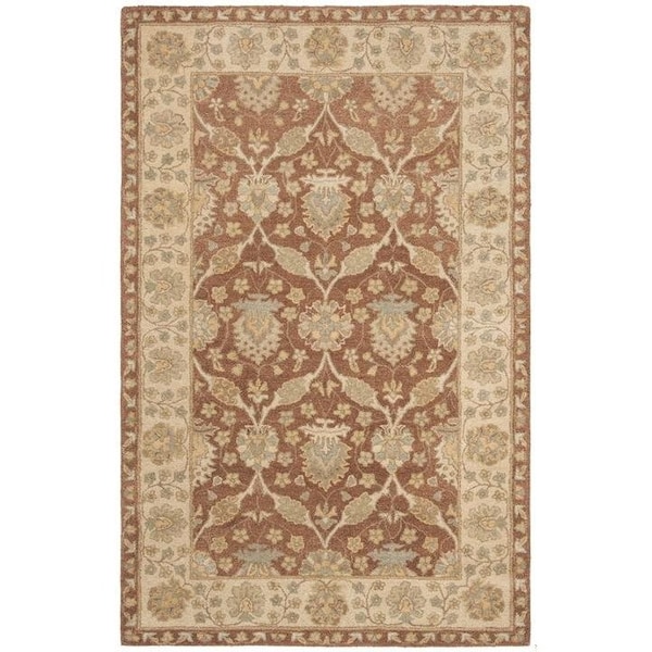 Safavieh 4 x 6 ft. Small Rectangle Traditional Antiquity- Brown and Taupe Hand Tufted Rug - AT315A-4