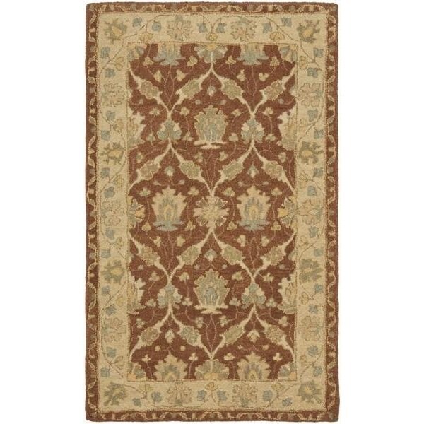 Safavieh 4 x 6 ft. Small Rectangle Traditional Antiquity- Brown and Taupe Hand Tufted Rug - AT315A-4
