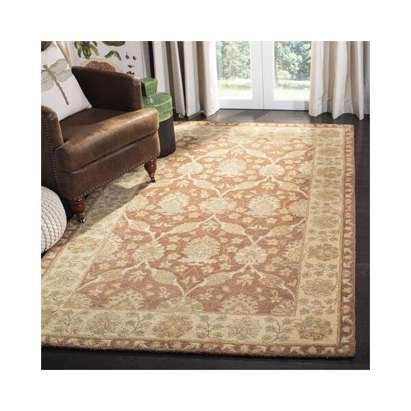 Safavieh 4 x 6 ft. Small Rectangle Traditional Antiquity- Brown and Taupe Hand Tufted Rug - AT315A-4