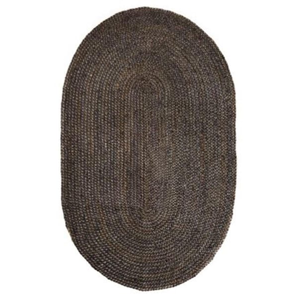 Work-Of-Art 6 ft. x 9 ft. Oval Kerala Gray Jute Rug - WO2521494