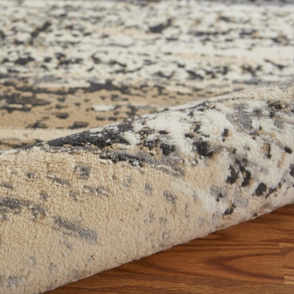 Homeroots 5 x 7 ft. Beige & Black Abstract Desert Area Rug - 395776