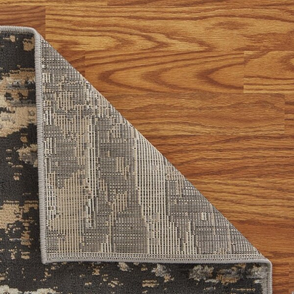 Homeroots 5 x 7 ft. Beige & Black Abstract Desert Area Rug - 395776