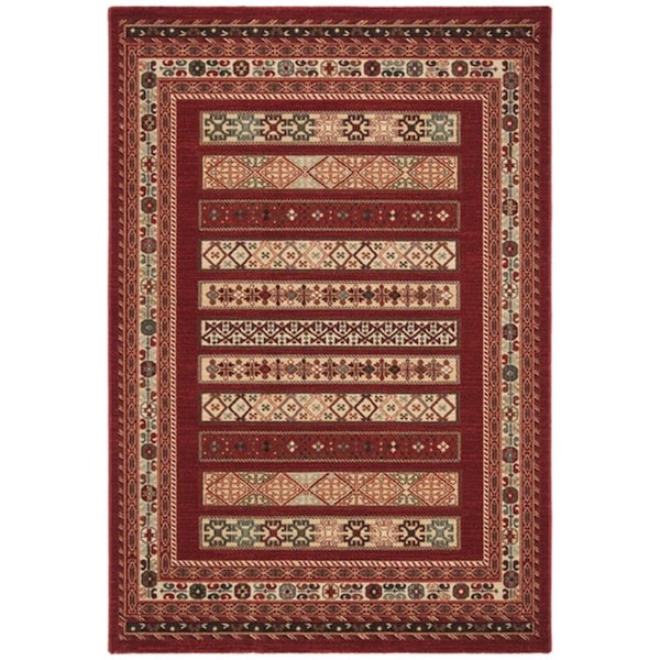 Safavieh 8 x 11 ft. Mahal Collection Global Rectangle Power Loomed RugRed & Creme - MAH636Q-8