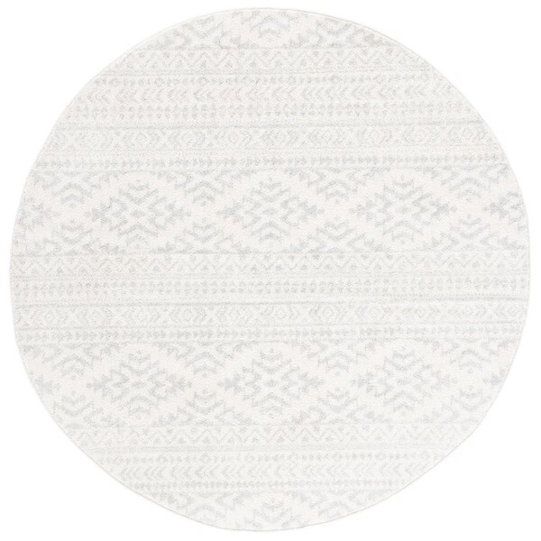 Safavieh 12 x 12 ft. Tulum Power Loomed Round Area Rug; Ivory & Light Grey - TUL272G-12R