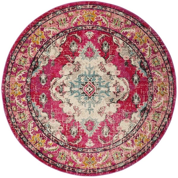 Safavieh Monaco Round RugsPink & Multi Color 5 x 5 ft. - MNC243D-5R