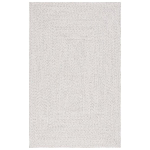 Safavieh 3 x 5 ft. Braided Rectangle Hand Woven Area Rug, Ivory & Light Grey - BRA201A-3