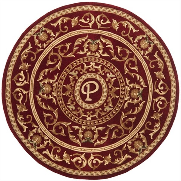 Safavieh 6 x 6 ft. Round Contemporary Naples Burgundy Hand Tufted Rug - NA519P-6R