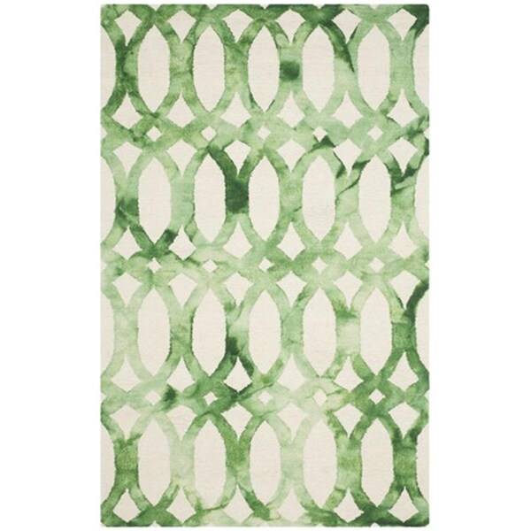 Safavieh Dip Dyed Hand Tufted Rectangle Rug- Ivory - Green- 2 x 3 ft. - DDY675B-2