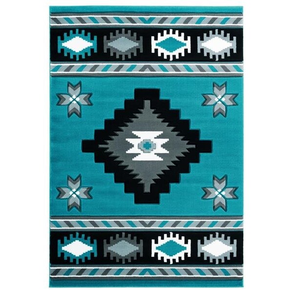 United Weavers Of America United Weavers of America 2050 10469 69 5 ft. 3 in. x 7 ft. 6 in. Bristol Caliente Turquoise Rectangle Area Rug - 2050 10469 69