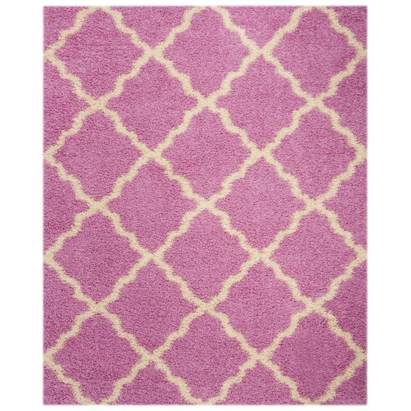 Safavieh SGD-Dallas Shag 10 x 14 ft. Rectangle Area Rug Pink & Ivory - SGD257I-10