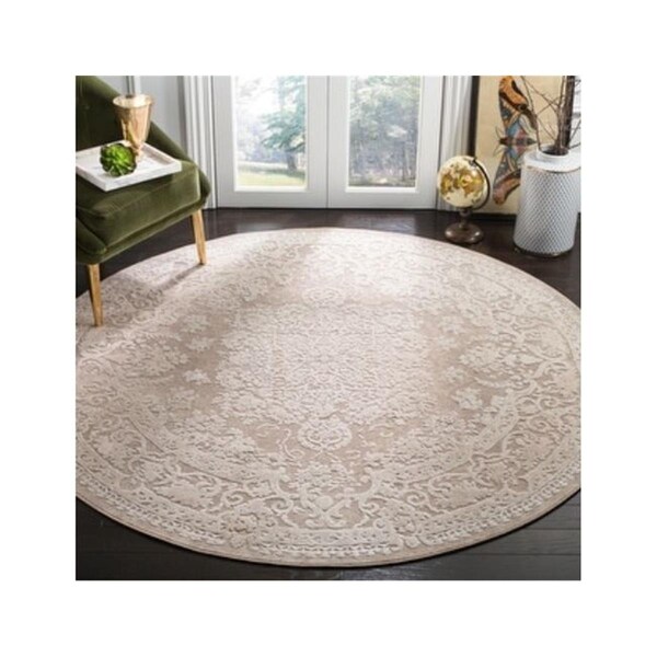 Safavieh 8 x 8 ft. Reflection Round Traditional Rug - Beige & Cream - RFT664A-8R
