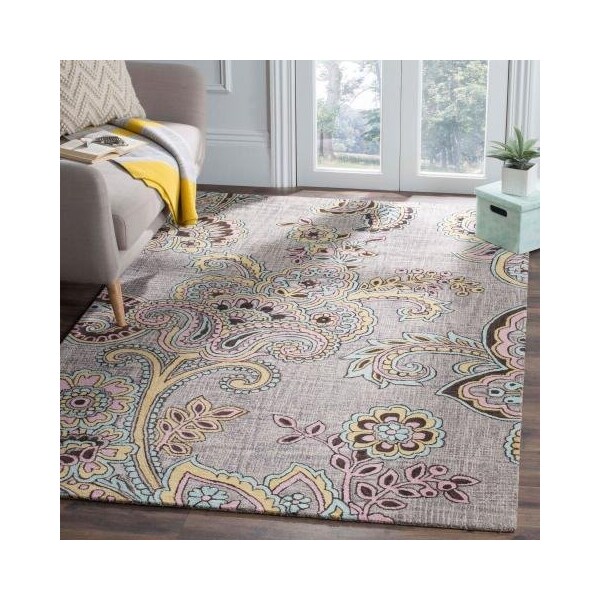 Safavieh 5 ft.-3 in. x 7 ft.-6 in. Amalfi 500 Power Loomed Rectangle RugCream & Navy - AMF552B-5