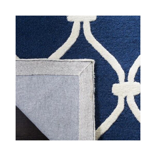 Safavieh Cambridge Hand Tufted Rectangle Rug- Navy - Ivory- 2 ft. 6 in. x 4 ft. - CAM710M-24