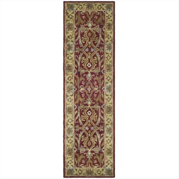 Safavieh 2 ft. - 3 in. x 8 ft. Runner- Traditional Heritage Red And Gold Hand Tufted Rug - HG644B-28