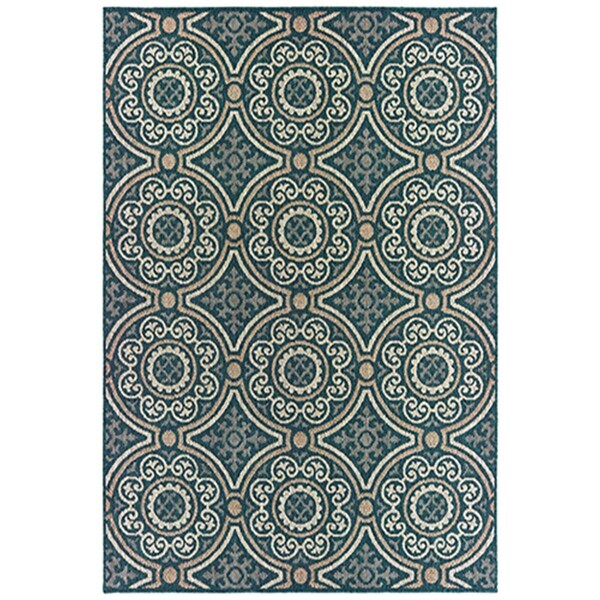 Oriental Weavers 1 ft. 10 in. x 7 ft. 6 in. Latitude Rectangular Area Rug Blue - L609B3058230ST