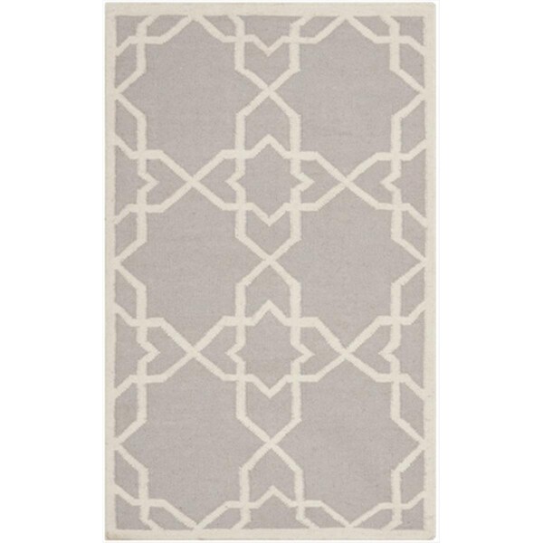 Safavieh 3 Ft. X 5 Ft. Small Rectangle Contemporary Dhurries- Grey And Ivory- Flatweave Rug - DHU548G-3
