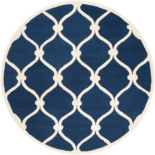 Safavieh Cambridge Hand Tufted Rectangle RugNavy & Ivory 6 x 9 ft. - CAM710M-6