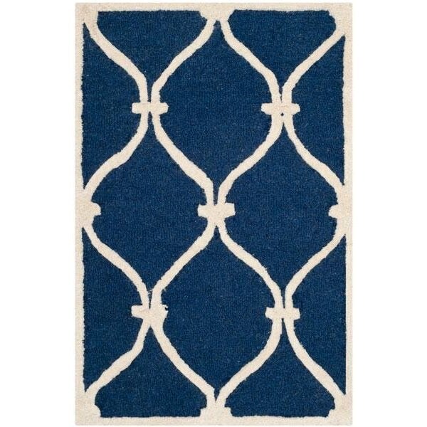 Safavieh Cambridge Hand Tufted Rectangle RugNavy & Ivory 6 x 9 ft. - CAM710M-6