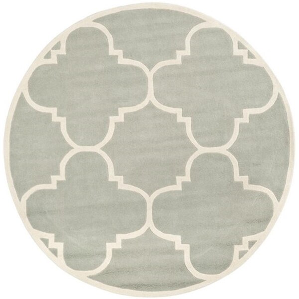 Safavieh Chatham Hand Tufted Round Rug- Grey - Ivory- 4 x 4 ft. - CHT730E-4R