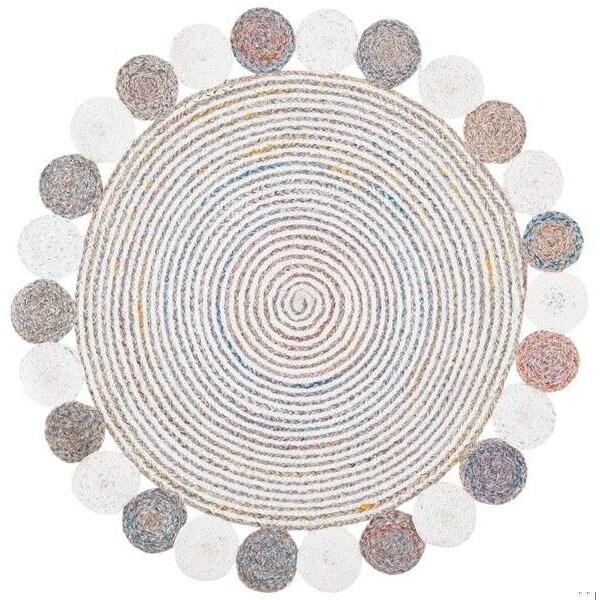 Safavieh 4 x 4 ft. Cape Cod Round Area Rug, Pink & Ivory - CAP231U-4R