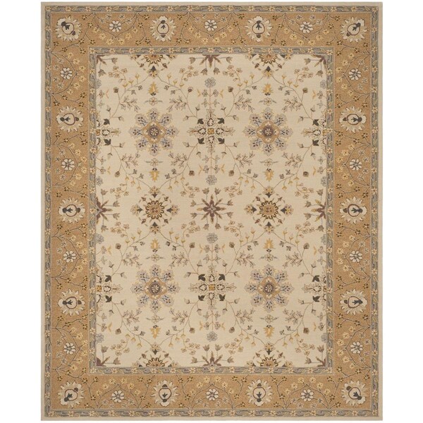 Safavieh Easy Care Hand Hooked Rectangle RugIvory & Beige 8 x 10 ft. - EZC751D-8