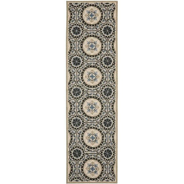 Safavieh 2 ft. 3 in. x 8 ft. Four Seasons Hand Hooked Runner Rug Cement & Blue - FRS485E-28