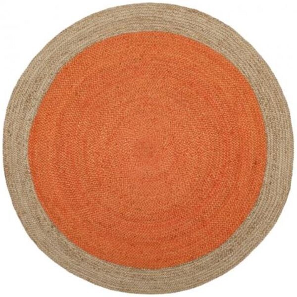 Safavieh 7 x 7 ft. Natural Fiber Round Hand Loomed Rug; Orange & Natural - NF801B-7R