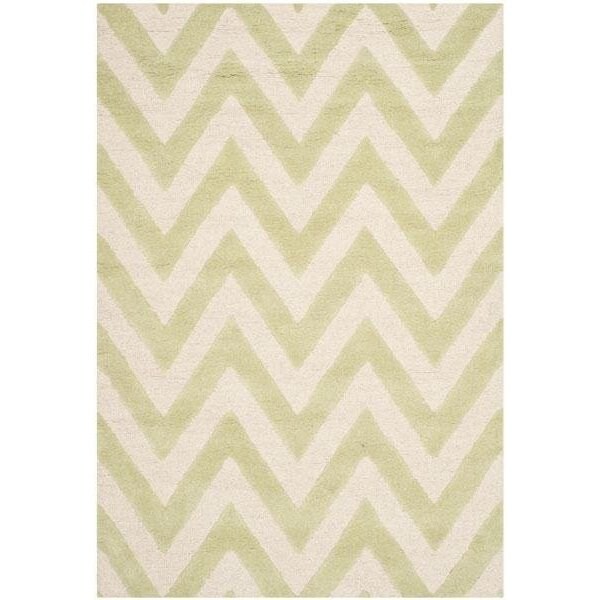 Safavieh Cambridge Hand Tufted Runner Rug- Light Green - Ivory- 2 ft. 6 in. x 4 ft. - CAM139B-24