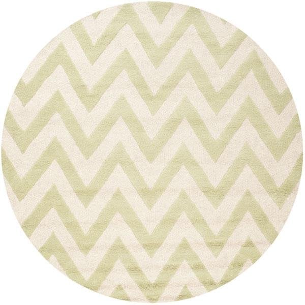 Safavieh Cambridge Hand Tufted Runner Rug- Light Green - Ivory- 2 ft. 6 in. x 4 ft. - CAM139B-24
