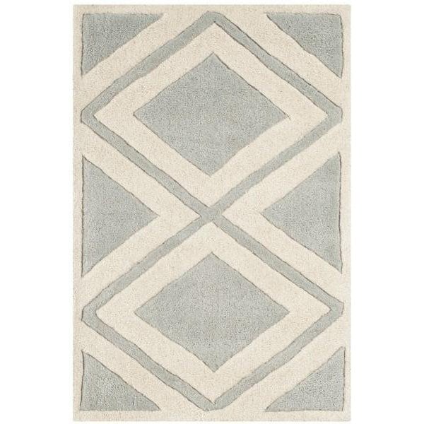 Safavieh Chatham Hand Tufted Rectangle Rug- Grey - Ivory- 2 x 3 ft. - CHT759E-2