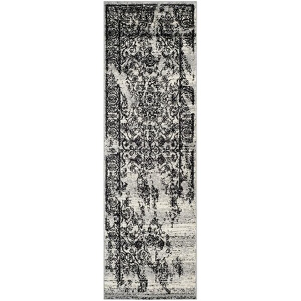 Safavieh Adirondack Power Loomed Runner Rug- Silver - Black- 2 ft. 6 in. x 12 ft. - ADR101A-212