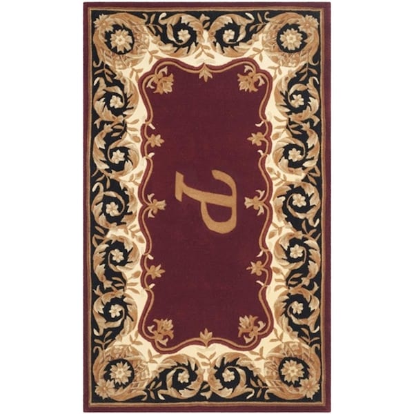 Safavieh 3 x 5 ft. Rectangle Naples Hand Tufted RugMaroon & Beige - NA520P-3