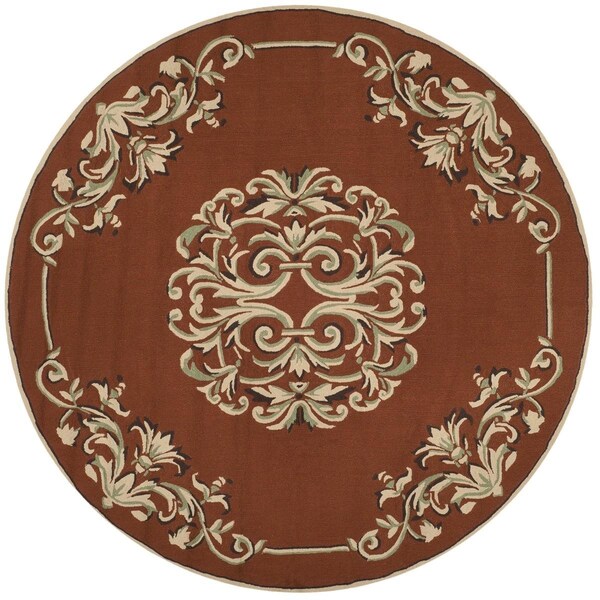 Safavieh Easy Care Hand Hooked Round RugRust & Multi Color 8 x 8 ft. - EZC735B-8R