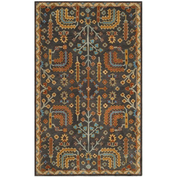 Safavieh Heritage Hand Tufted Rectangle RugCharcoal & Multi Color 9 x 12 ft. - HG409A-9