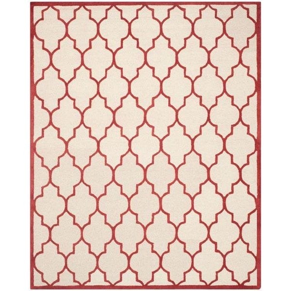 Safavieh Cambridge Hand Tufted Rectangle Rug- Ivory - Rust- 2 x 3 ft. - CAM134I-2