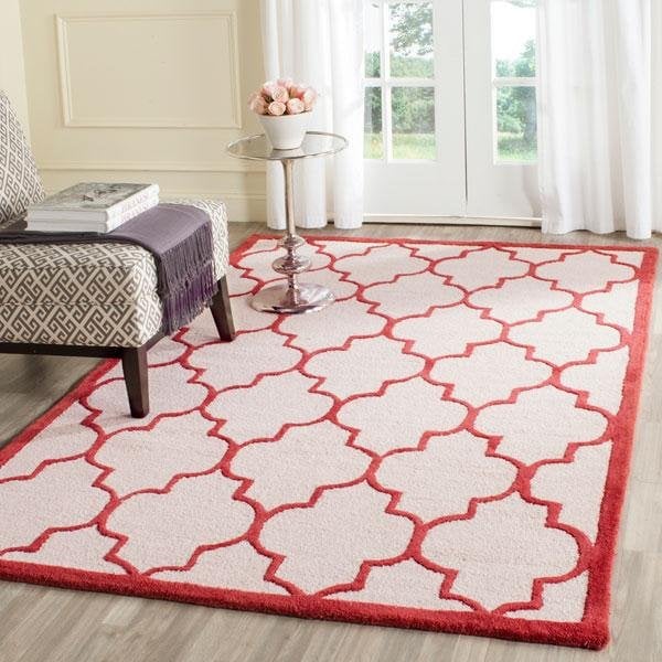 Safavieh Cambridge Hand Tufted Rectangle Rug- Ivory - Rust- 2 x 3 ft. - CAM134I-2