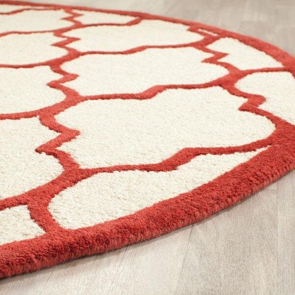 Safavieh Cambridge Hand Tufted Rectangle Rug- Ivory - Rust- 2 x 3 ft. - CAM134I-2