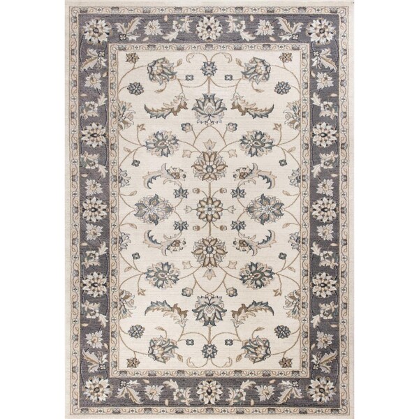 Homeroots 3 ft. 3 in. x 5 ft. 3 in. Polypropylene Ivory & Grey Area Rug - 353462