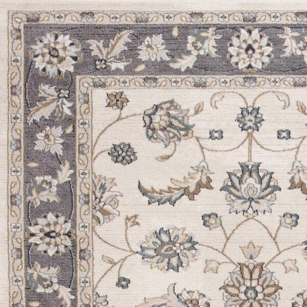 Homeroots 3 ft. 3 in. x 5 ft. 3 in. Polypropylene Ivory & Grey Area Rug - 353462