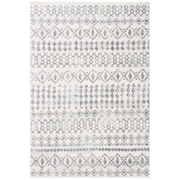 Safavieh 4 x 6 ft. Mercer 400 Contemporary Rectangle Power Loomed Rug - Ivory & Gray - MRE420A-4