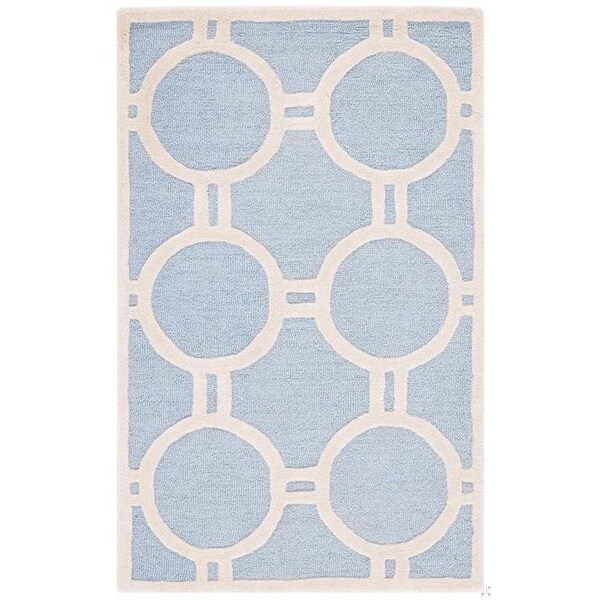 Safavieh Cambridge Hand Tufted Runner Rug- Light Blue - Ivory- 2 ft. 6 in. x 6 ft. - CAM145A-26