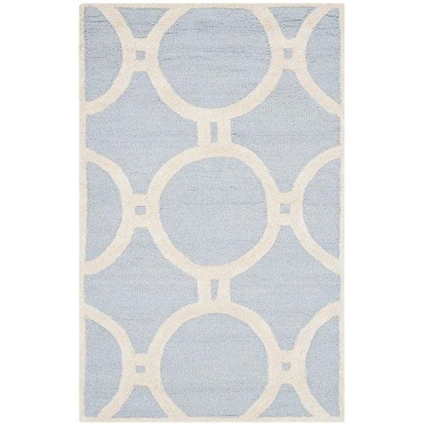 Safavieh Cambridge Hand Tufted Runner Rug- Light Blue - Ivory- 2 ft. 6 in. x 6 ft. - CAM145A-26