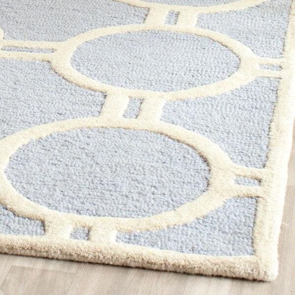 Safavieh Cambridge Hand Tufted Runner Rug- Light Blue - Ivory- 2 ft. 6 in. x 6 ft. - CAM145A-26