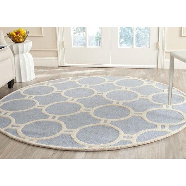Safavieh Cambridge Hand Tufted Runner Rug- Light Blue - Ivory- 2 ft. 6 in. x 6 ft. - CAM145A-26