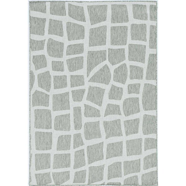 Homeroots 39 x 59 in. Ivory or Grey Polypropylene Rug - 375253