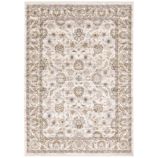 Oriental Weavers 13 ft. 3 in. x 5 ft. Maharaja Machine Woven Rectangle RugIvory - M070W1100153ST
