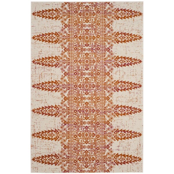 Safavieh 4 x 6 ft. Evoke Power Loomed Medium Rectangle Area Rug, Ivory and Gold - EVK521R-4